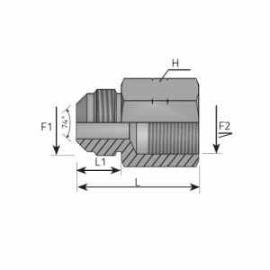 Adapter male JIC – fixed female NPT. (AMJ..FFN)